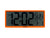 Horloge murale rétro LCD orange néon avec affichage numérique, AM, heure et date