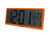 Horloge murale numérique LCD orange néon avec affichage AM, heure et date