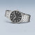 Bracelet de montre pour homme avec bracelet en métal argenté, cadran noir et affichage de la date