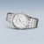 Bracelet de montre pour homme en argent avec cadran blanc et index