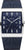 Montre homme avec cadran bleu, boîtier rectangulaire et bracelet en maille bleue