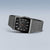 Herrenarmbanduhr mit schwarzem Zifferblatt und breitem silberfarbenem Maschenarmband
