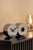 Horloge murale double aspect argenté, deux boîtiers ronds avec bordure dorée