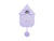Horloge murale Karlsson en forme de maison, lilas clair, avec fenêtre oculaire et balancier
