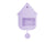 Horloge murale Karlsson forme maison, violette, dos avec compartiment à piles et suspension