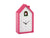 Coucou design maison, boîtier rose avec fenêtre pour oiseau et cadran