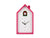 Coucou design maison, contour rose, cadran blanc avec aiguilles