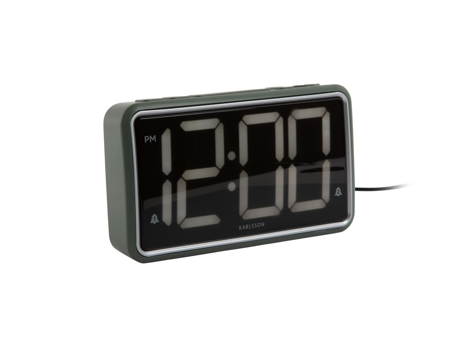 Réveil rétro vert jungle avec affichage numérique LED et horloge