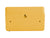 Horloge murale à chiffres basculants jaune avec base et points de fixation