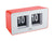 Horloge Karlsson Funky Flip avec chiffres rabattables, boîtier écarlate, deux cadrans