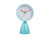 Karlsson Réveil, pied turquoise, cadran blanc rond avec aiguilles orange