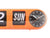 Horloge murale orange à chiffres rabattables avec affichage SUN et 2 et cadran analogique