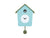 Maisonnette d'horloge murale bleue avec cadran blanc et pendule ronde