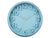 Horloge murale avec cadran bleu, grands chiffres arabes et aiguilles argentées