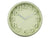 Horloge murale avec cadran vert, chiffres en relief et deux aiguilles