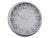 Horloge murale ronde avec chiffres arabes, boîtier gris et cadran gris clair