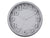 Horloge murale ronde avec chiffres arabes, bordure gris argenté et cadran gris clair
