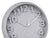 Montre murale ronde en détail : chiffres arabes sur cadran gris clair