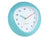 Horloge murale ronde bleu turquoise avec cadran blanc et aiguilles colorées