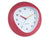 Horloge murale rouge écarlate avec aiguilles colorées et cadran blanc