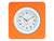 Horloge murale Karlsson avec boîtier orange et cadran blanc