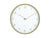 Montre murale ronde : cadran blanc avec index et aiguilles verts, bordure verte