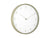 Horloge murale ronde avec bordure vert clair, cadran blanc et aiguilles vertes