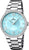 Montre Festina pour femme avec cadran bleu, chiffres romains, lunette ornée de pierres scintillantes et bracelet en acier inoxydable