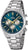 Montre chronographe pour hommes en acier inoxydable, cadran bleu avec totalisateurs