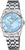 Montre pour femme avec bracelet en acier inoxydable argenté, cadran bleu clair avec chiffres romains et logo Festina