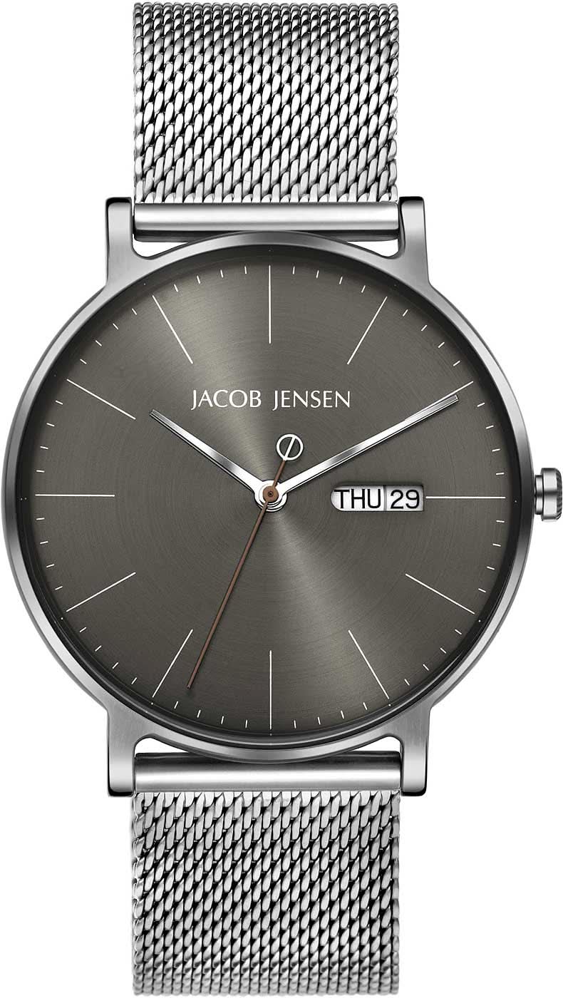 Bracelet de montre pour homme avec bracelet en maille métallique, cadran rond foncé et affichage de la date