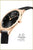 Montre pour femme avec cadran noir, boîtier en or rose et bracelet en maille milanaise