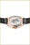 Montre pour femme avec fond de boîtier gravé, boîtier plaqué or rose, bracelet noir