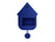 Fond d'horloge murale design nichoir, bleu cobalt, avec pendule et compartiment de montage