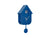 Horloge murale design nichoir, bleu cobalt, avec pendule et aiguilles analogiques