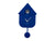 Horloge murale design nichoir, bleu cobalt, ouverture ronde et pendule suspendue