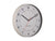 Horloge murale ronde gris chaud avec aiguilles noires, trotteuse rouge et chiffres 1–12