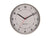 Horloge murale ronde gris chaud avec aiguilles noires, trotteuse rouge et chiffres