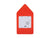 Fond de la pendule coucou LED : maisonnette en bois orange avec panneau de commande et haut-parleur