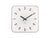 Horloge murale carrée : cadran blanc avec aiguilles et index noirs