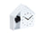 Horloge murale design maison, boîtier blanc avec niche ouverte pour chien et chiffres d'horloge