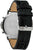 Page montre homme : bracelet en cuir noir avec boucle ardillon, boîtier argenté