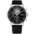 Tommy Hilfiger Herrenarmbanduhr mit schwarzem Skelett-Zifferblatt, silbernem Gehäuse, Lederband