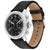 Tommy Hilfiger Herren-Armbanduhr mit silbernem Gehäuse, schwarzem Zifferblatt und Lederarmband