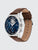 Tommy Hilfiger Herrenarmbanduhr: blaues Zifferblatt, braunes Lederband