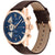 Tommy Hilfiger Armbanduhr mit Roségoldgehäuse, braunem Lederarmband und blauem Zifferblatt