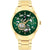 Tommy Hilfiger Herrenuhr mit grünem Skelett-Zifferblatt und goldfarbenem Metallarmband