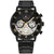 Herren-Armbanduhr: schwarzes Zifferblatt mit Chronograph-Subdials, schwarzes Metallband