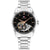 Herrenarmbanduhr: schwarzes Open-Heart-Zifferblatt, Edelstahl-Metallarmband, Automatik