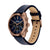 Tommy Hilfiger Hudson Herrenarmbanduhr mit blauem Lederband, roségoldenem Gehäuse